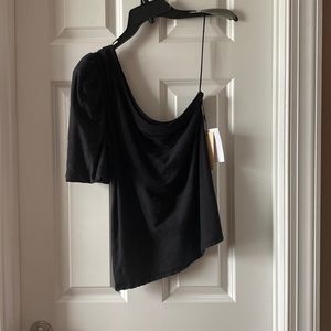 Nation LTD one shoulder black top size large